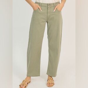 Stretch Twill Barrel Pants, Olive
